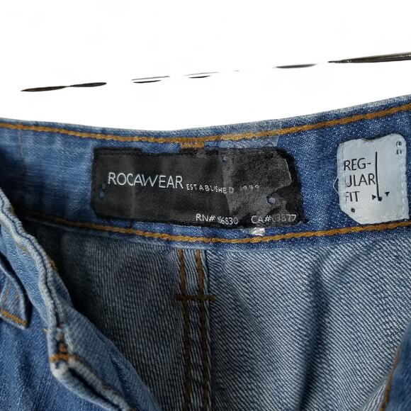 ROCAWEAR Regular Fit Authentic Denim Shorts 90s Y2K Baggy Skate Street - Picture 6 of 7